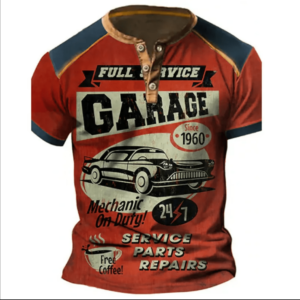 Chemise Henry à trois boutons pour hommes